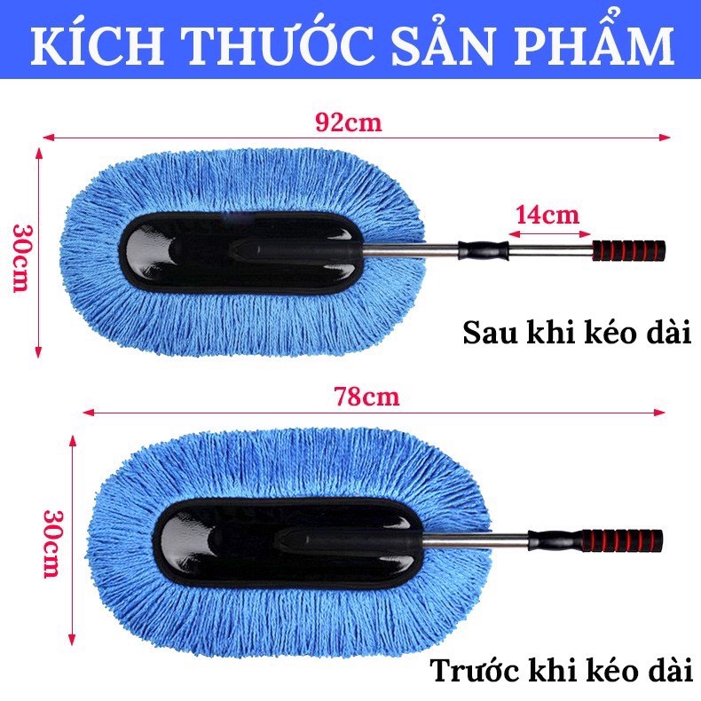 Chổi lau xe ô tô đa năng nano, có thể kéo dài thu ngắn, Cây lau xe, khăn lau xe ô tô - Ảnh 5
