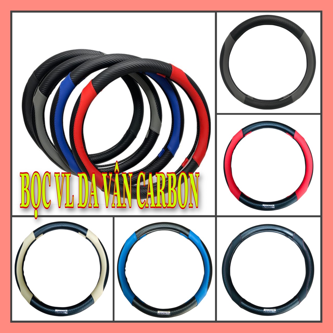 Bọc volang Ô TÔ, Bao Tay lái Xe Hơi Sparco Da Pha Vân CacBon - Ảnh 10