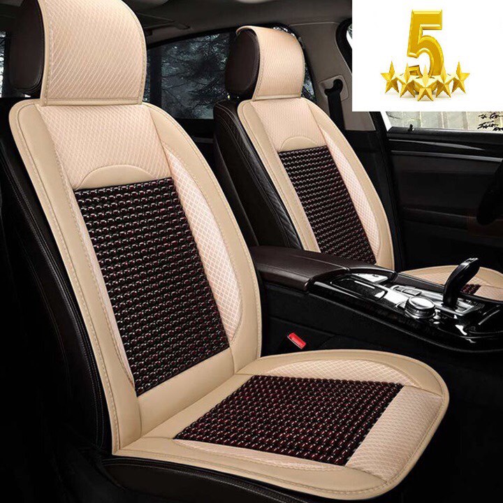 Áo lót ghế tựa lưng ghế ô tô văn phòng da PU và hạt gỗ massage chống nóng thông thoáng - Bọc ghế ô tô hạt gỗ - Ảnh 3