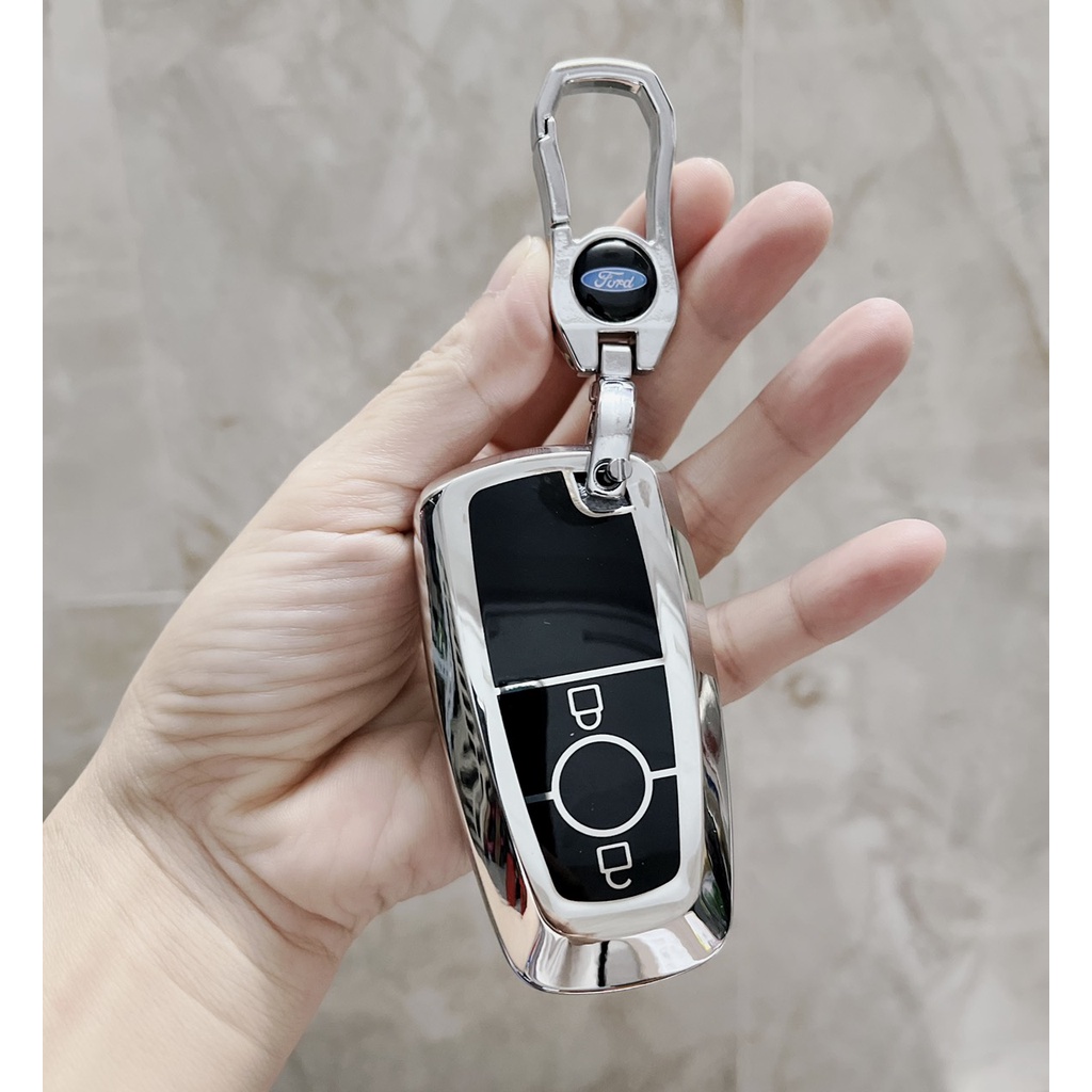 Móc khóa kèm ốp bảo vệ chìa khóa xe Ford Everest, Ranger XLS, Ecosport, Ranger Wildtrak nhựa TPU tráng gương sáng bóng - Ảnh 6