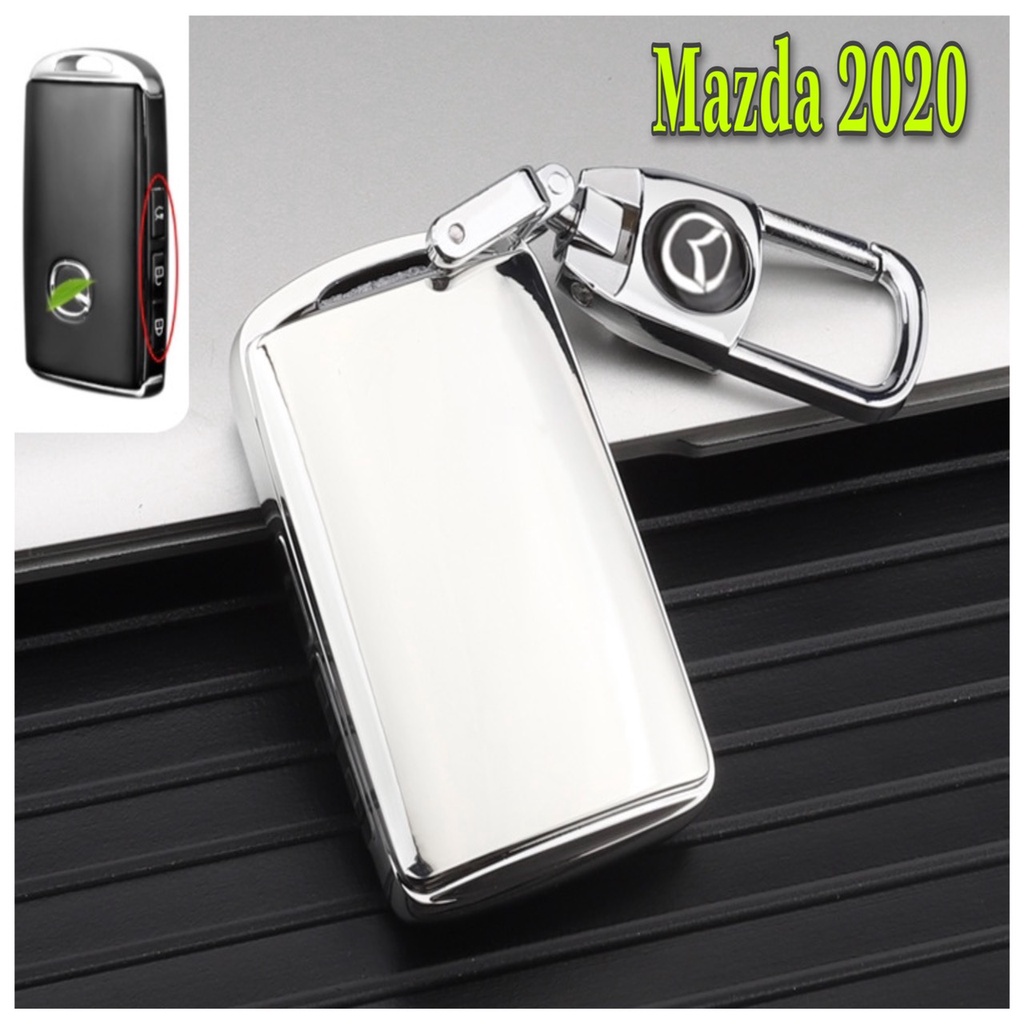 Móc khóa kèm ốp bảo vệ chìa khóa xe Mazda 6, Mazda 3, CX5 CX8, Mazda 2020_2021 nhựa mềm TPU mạ kim loại sáng bóng - Ảnh 6