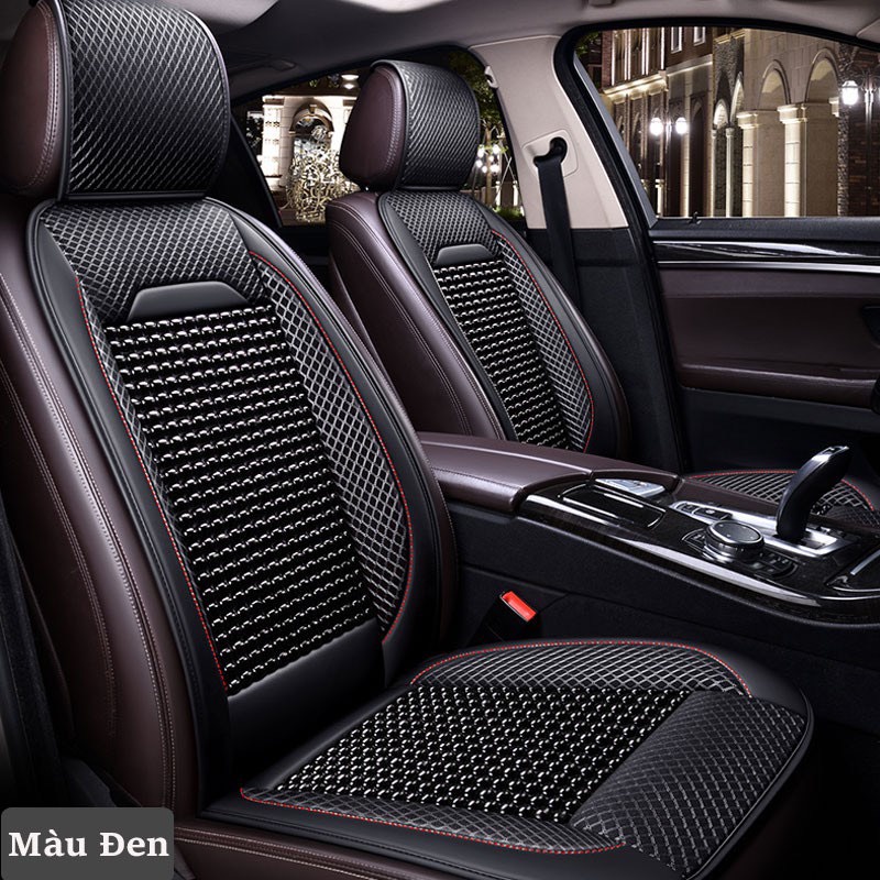 Áo lót ghế tựa lưng ghế ô tô văn phòng da PU và hạt gỗ massage chống nóng thông thoáng - Bọc ghế ô tô hạt gỗ