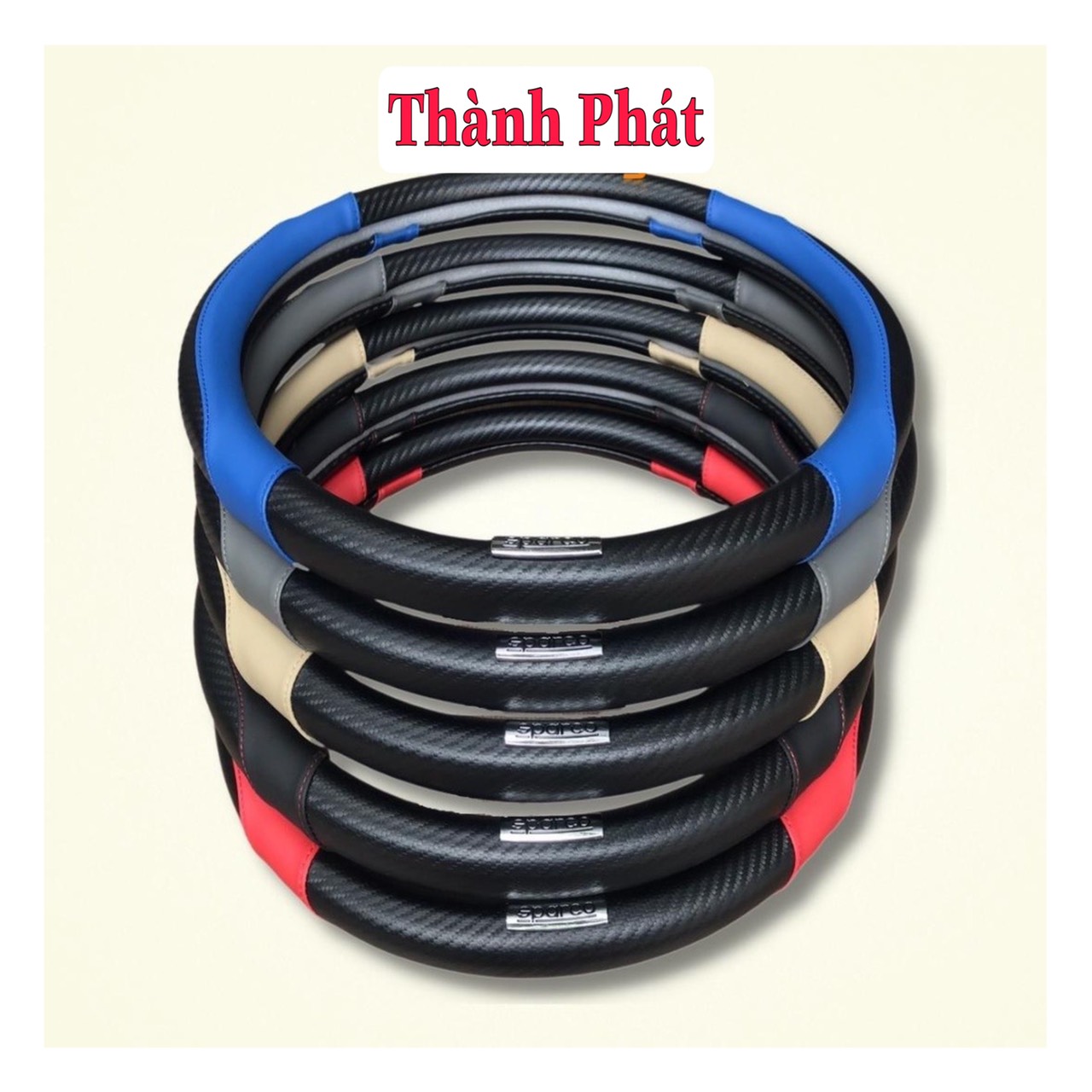 Bọc volang Ô TÔ, Bao Tay lái Xe Hơi Sparco Da Pha Vân CacBon - Ảnh 11