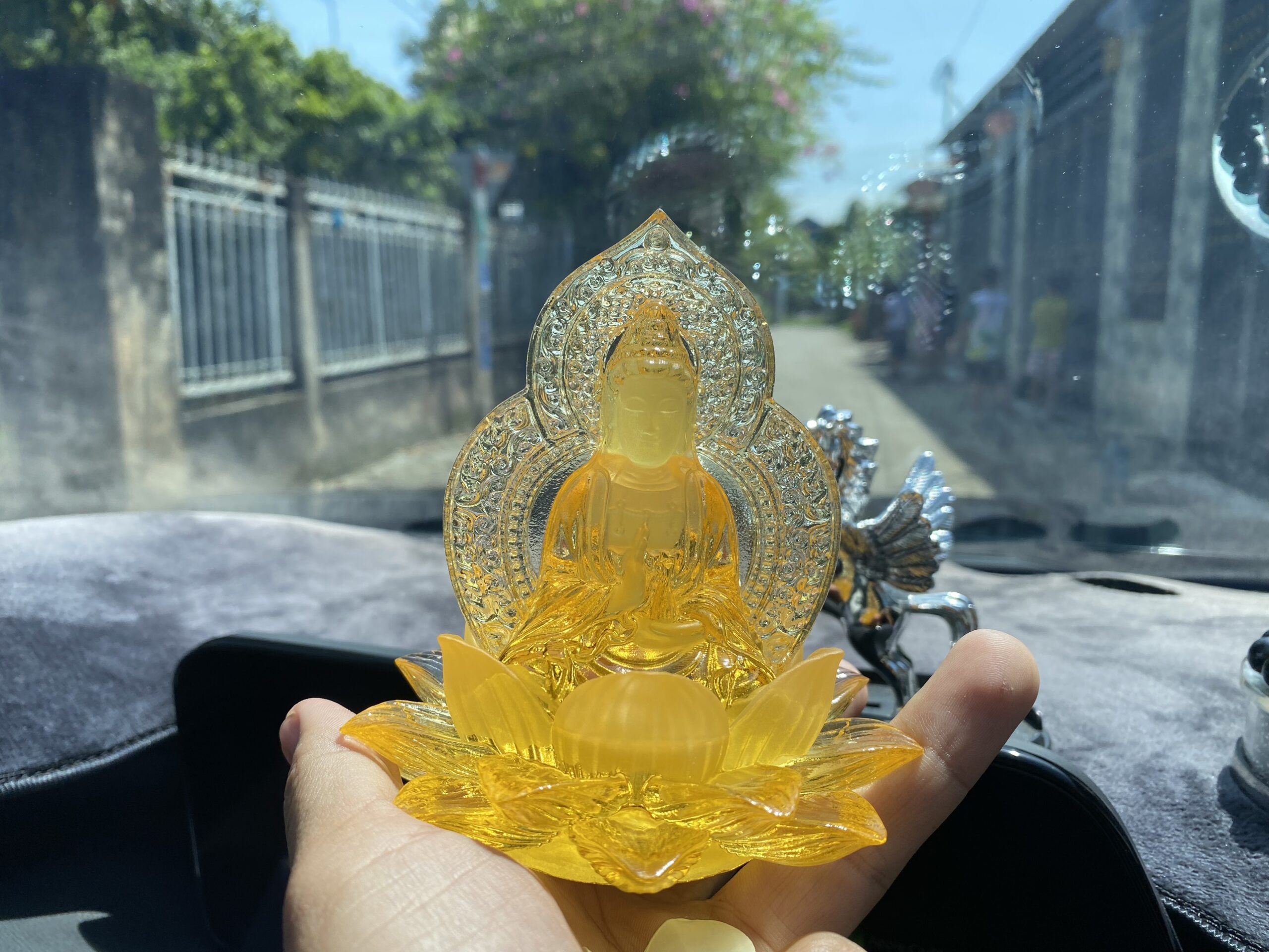 Phật Mẹ Quan Âm Đá Lưu Ly Ngự Đài Sen , Tượng Phật Di Lặc Pha Lê Cao Cấp Để Taplo Ô tô, Bàn Làm Việc - Ảnh 8