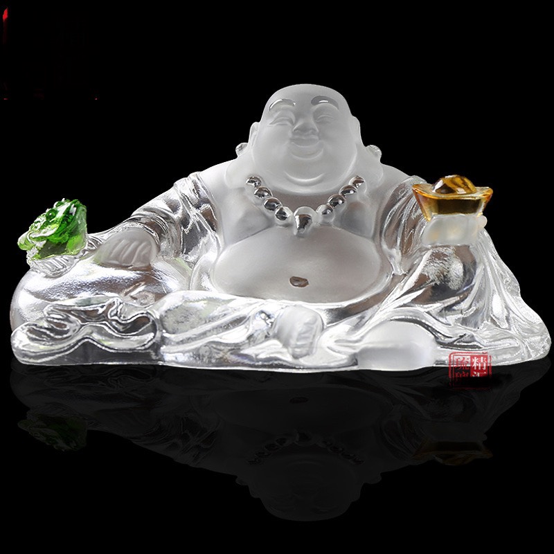 Phật Mẹ Quan Âm Đá Lưu Ly Ngự Đài Sen , Tượng Phật Di Lặc Pha Lê Cao Cấp Để Taplo Ô tô, Bàn Làm Việc - Ảnh 7