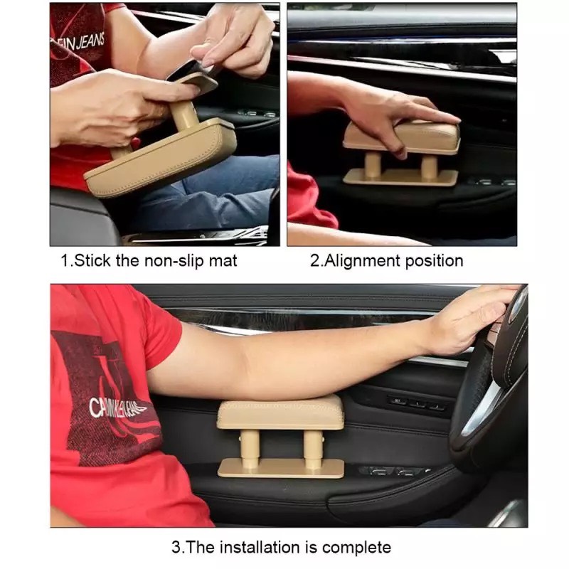 Đệm tỳ tay Đa Năng ô tô Dán vào cánh cửa Xe Hơi, Có Thể Điều Chỉnh Chiều Cao, Chất Liệu da Cao Cấp, Mềm Mại - Ảnh 5