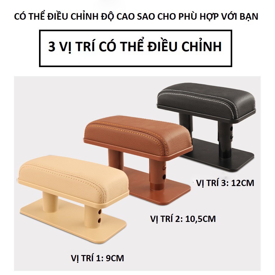 Đệm tỳ tay Đa Năng ô tô Dán vào cánh cửa Xe Hơi, Có Thể Điều Chỉnh Chiều Cao, Chất Liệu da Cao Cấp, Mềm Mại - Ảnh 3