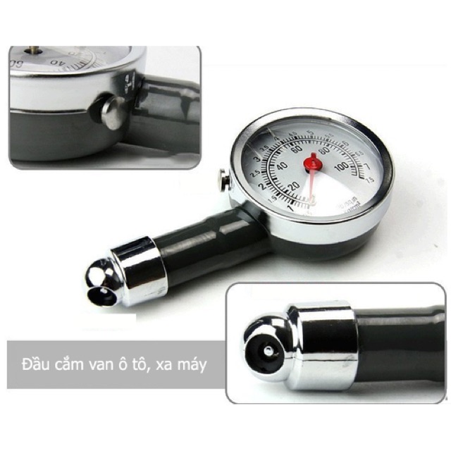 Đồng hồ đo áp suất lốp xe ô tô, xe máy tiện lợi, chất liệu hợp kim - Ảnh 3