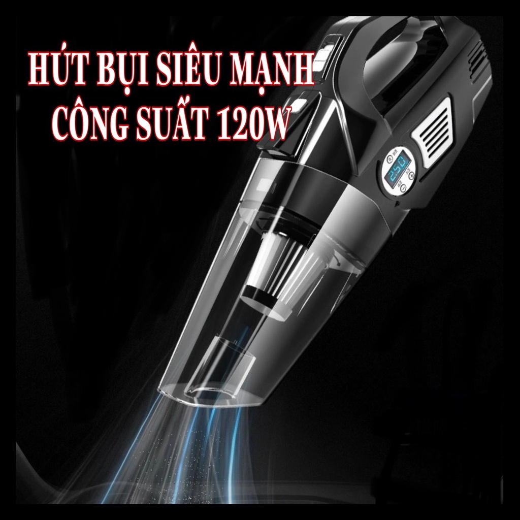 MÁY HÚT BỤI ĐA NĂNG 4 TRONG 1 MÁY BƠM LỐP CÔNG SUẤT 120W Có Đồng Hồ Đo Áp Suất Lốp Dùng Cho Ô Tô. Dòng đồng hồ điện tử - Đồng hồ cơ. Dùng hút bụi + bơm lốp + đo áp suất lốp + đèn chiếu sáng. BH 6 tháng - Ảnh 10
