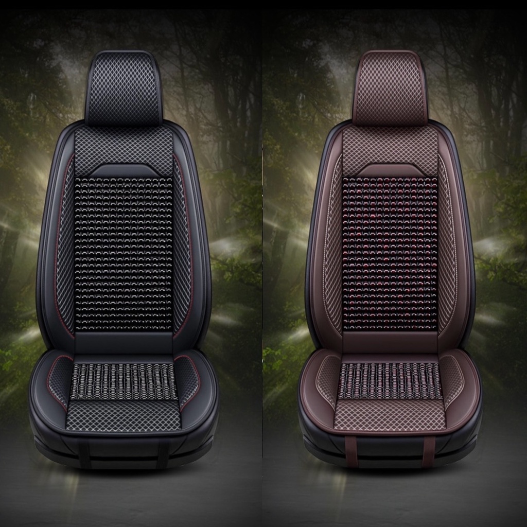 Áo lót ghế tựa lưng ghế ô tô văn phòng da PU và hạt gỗ massage chống nóng thông thoáng - Bọc ghế ô tô hạt gỗ - Ảnh 4