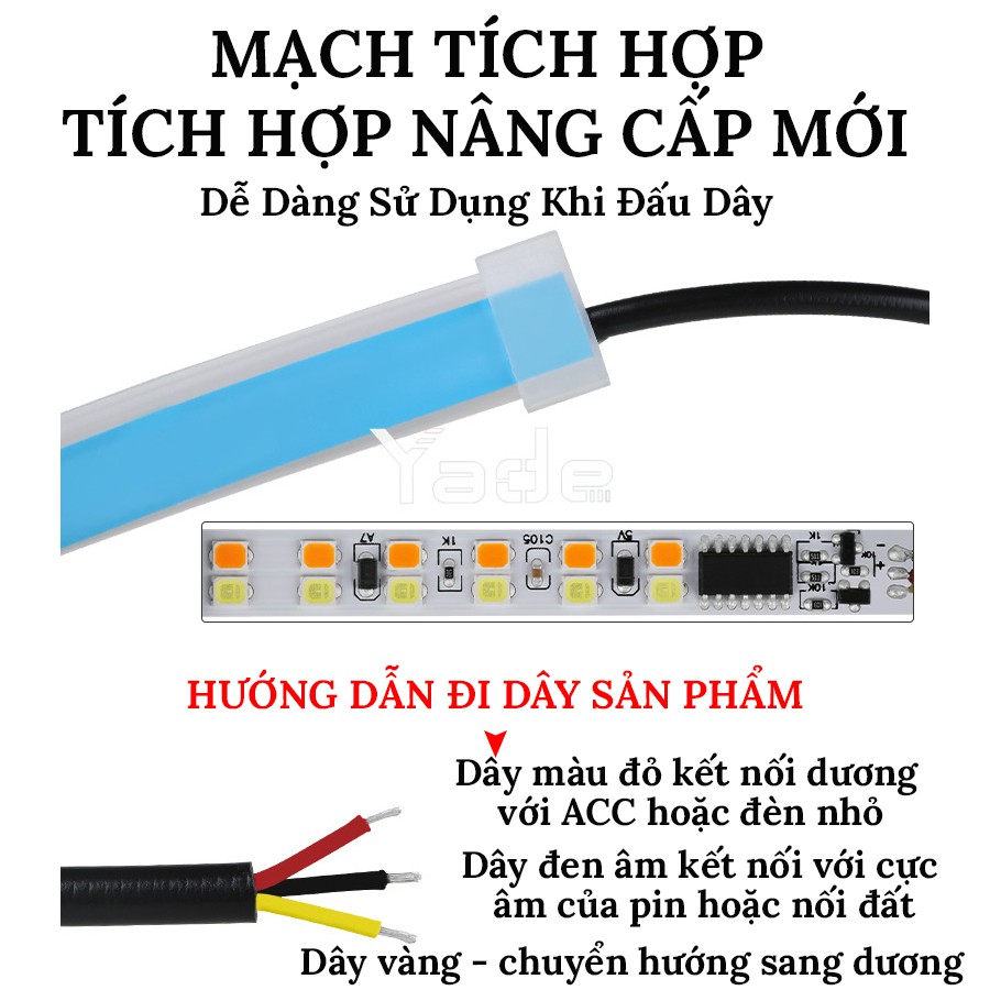 Set 2 đèn LED dây siêu mỏng 60cm tín hiệu kép cho xe ô tô chất lượng cao - Led dây 12v cho xe hơi - Ảnh 2