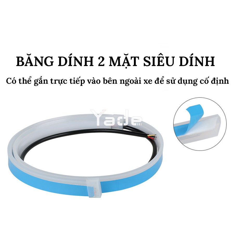 Set 2 đèn LED dây siêu mỏng 60cm tín hiệu kép cho xe ô tô chất lượng cao - Led dây 12v cho xe hơi - Ảnh 3