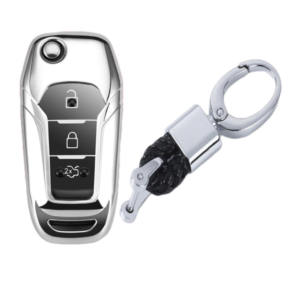 Móc khóa kèm ốp bảo vệ chìa khóa xe Ford Everest, Ranger XLS, Ecosport, Ranger Wildtrak nhựa TPU tráng gương sáng bóng - Ảnh 10