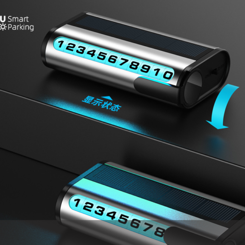 Bảng Số Điện Thoại Ô Tô cao cấp Có Đèn Led Cảm Ứng Dùng Năng Lương Mặt Trời Bằng Hợp Kim Dành Cho Mọi Loại Xe