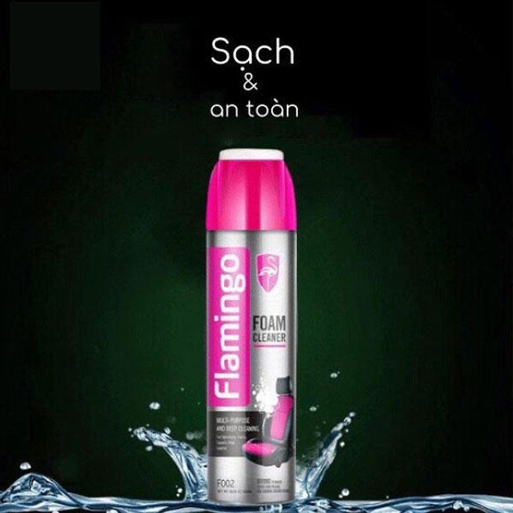 Chai Xịt Tẩy Nội Thất Ô Tô - Bọt Tẩy Nỉ, Vải, Sofa, Thảm Chính Hãng Flamingo - Ảnh 3