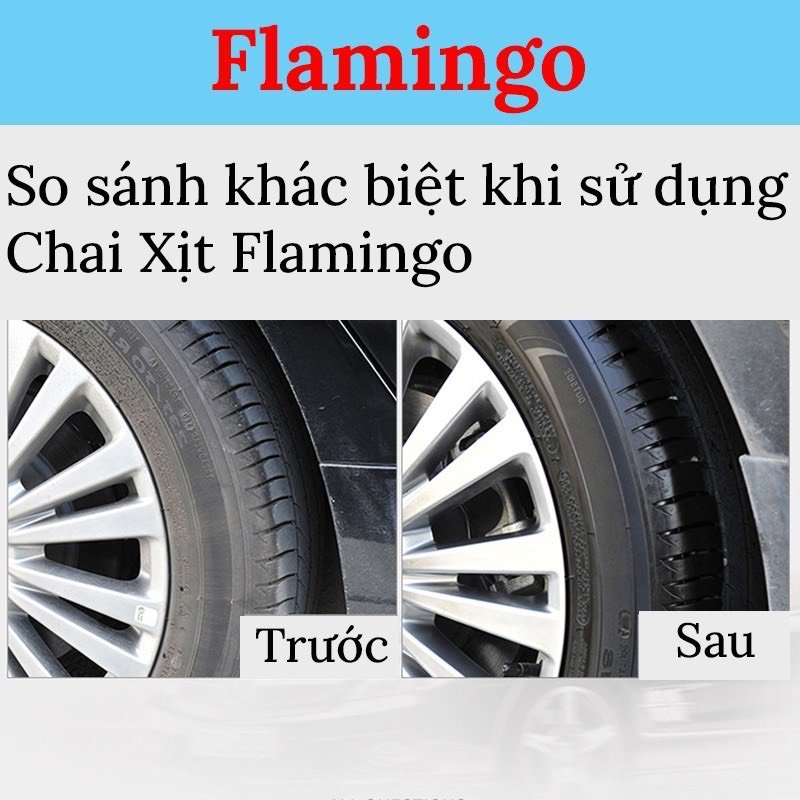 Chai xịt chống lão hóa và làm bóng lốp, phục hồi nhựa đen - Cho xe ô tô, xe máy - Dung tích 650ml - FLAMiNGO - Ảnh 7