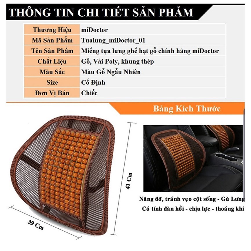 Tựa lưng Lót ghế gỗ , tựa lưng trong ô tô, tựa lưng ghế gỗ cho ô tô, văn phòng HẠT LOẠI 1 ÍT VỠ, lỗ thoáng mát - Ảnh 5