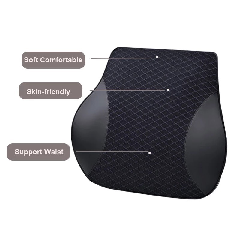 Gối tựa đầu, gối tựa cổ và tựa lưng cao su non dùng cho ô tô, ghế văn phòng cao cấp 5d loại dài xuống vai loại lớn - Ảnh 3