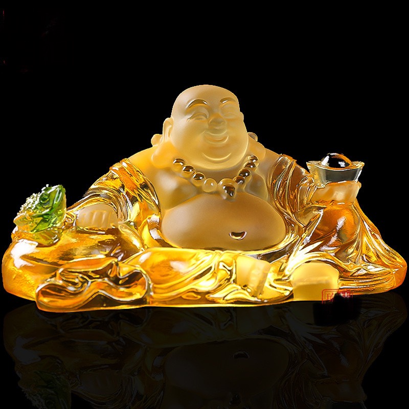 Phật Mẹ Quan Âm Đá Lưu Ly Ngự Đài Sen , Tượng Phật Di Lặc Pha Lê Cao Cấp Để Taplo Ô tô, Bàn Làm Việc - Ảnh 15