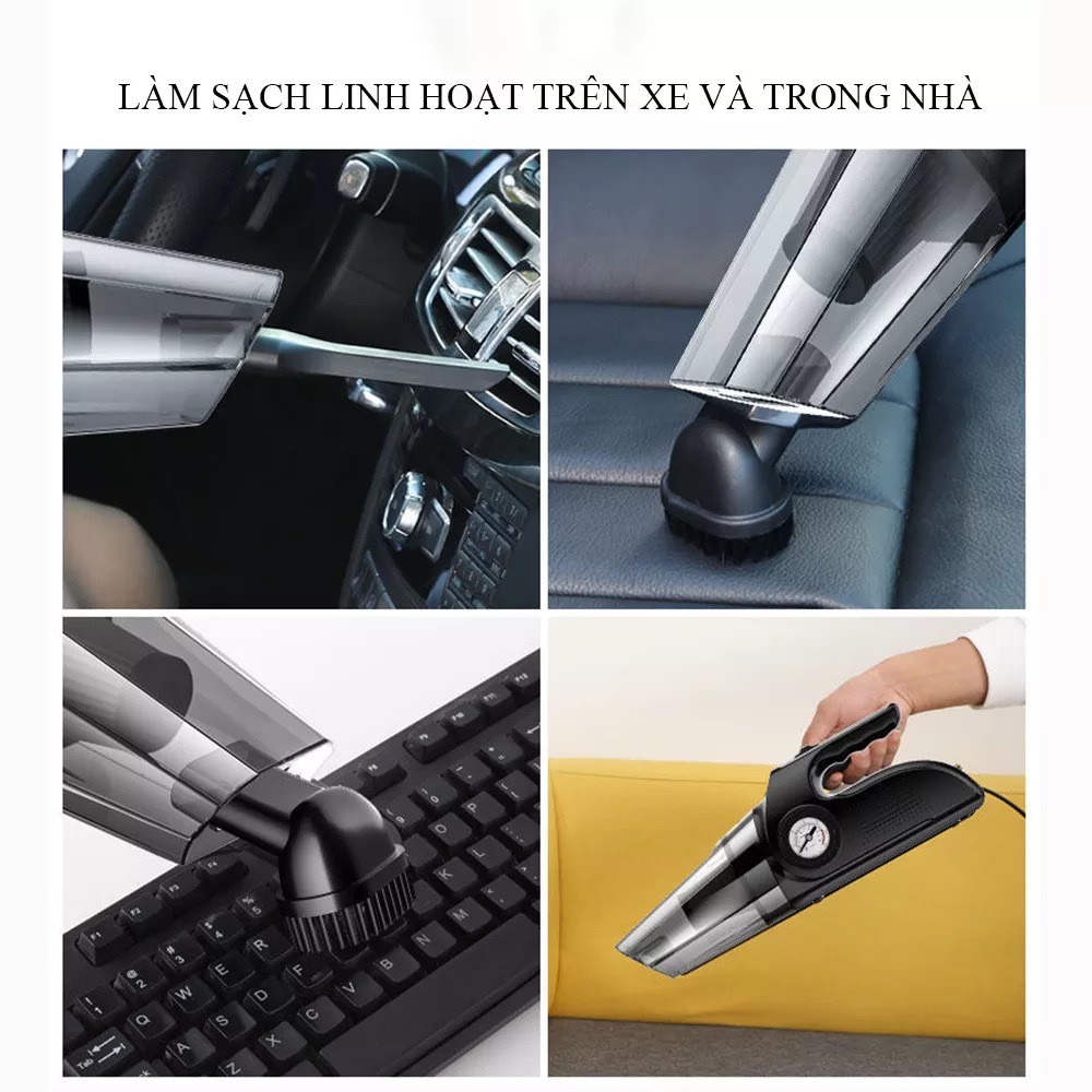MÁY HÚT BỤI ĐA NĂNG 4 TRONG 1 MÁY BƠM LỐP CÔNG SUẤT 120W Có Đồng Hồ Đo Áp Suất Lốp Dùng Cho Ô Tô. Dòng đồng hồ điện tử - Đồng hồ cơ. Dùng hút bụi + bơm lốp + đo áp suất lốp + đèn chiếu sáng. BH 6 tháng - Ảnh 8