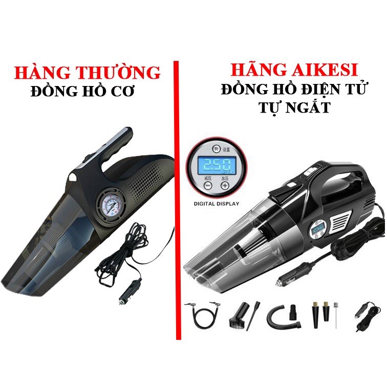 MÁY HÚT BỤI ĐA NĂNG 4 TRONG 1 MÁY BƠM LỐP CÔNG SUẤT 120W Có Đồng Hồ Đo Áp Suất Lốp Dùng Cho Ô Tô. Dòng đồng hồ điện tử - Đồng hồ cơ. Dùng hút bụi + bơm lốp + đo áp suất lốp + đèn chiếu sáng. BH 6 tháng - Ảnh 7