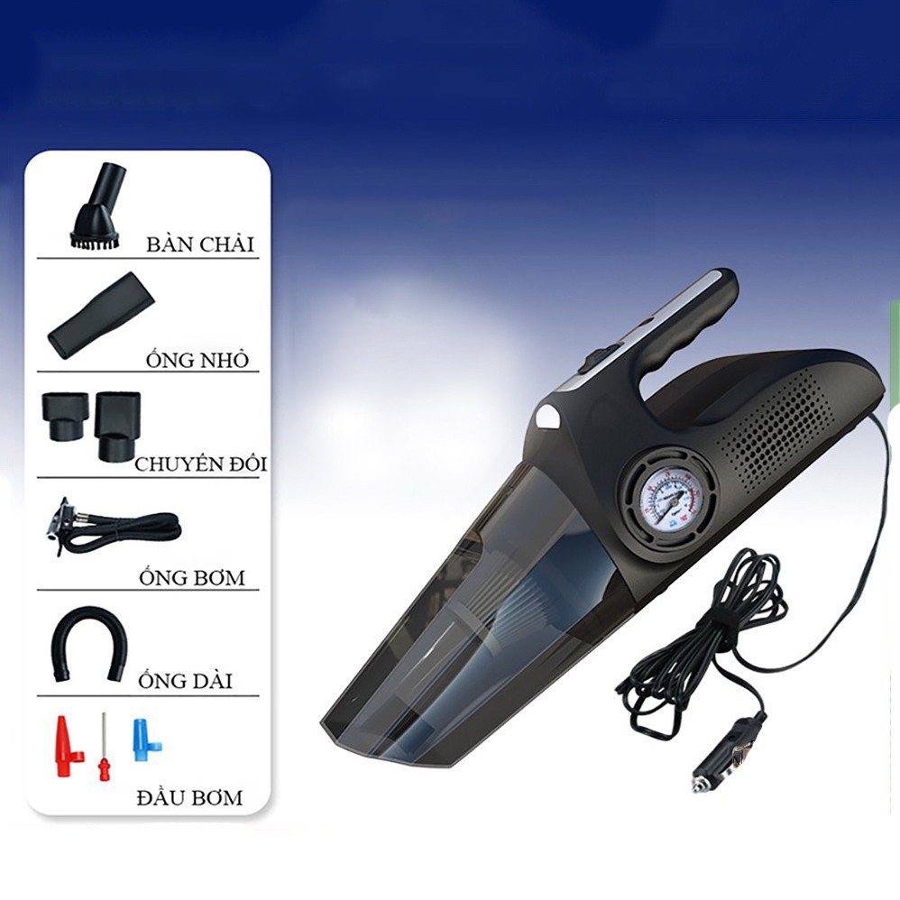 MÁY HÚT BỤI ĐA NĂNG 4 TRONG 1 MÁY BƠM LỐP CÔNG SUẤT 120W Có Đồng Hồ Đo Áp Suất Lốp Dùng Cho Ô Tô. Dòng đồng hồ điện tử - Đồng hồ cơ. Dùng hút bụi + bơm lốp + đo áp suất lốp + đèn chiếu sáng. BH 6 tháng - Ảnh 6
