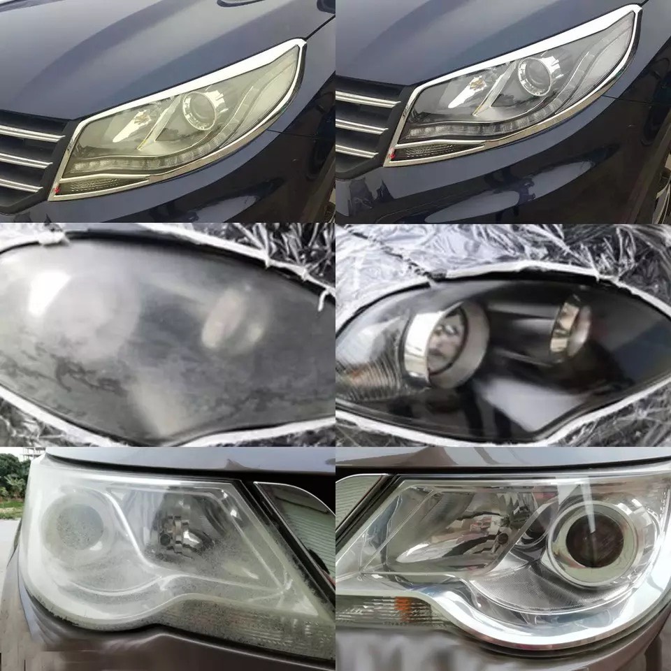 Bộ Dụng Cụ Và Dung Dịch Đánh Bóng Đèn Pha Ô Tô dung tích 600ml, phục hồi đèn pha, vệ sinh đèn pha, tẩy ố làm sạch đèn pha ô tô xe máy - Ảnh 5