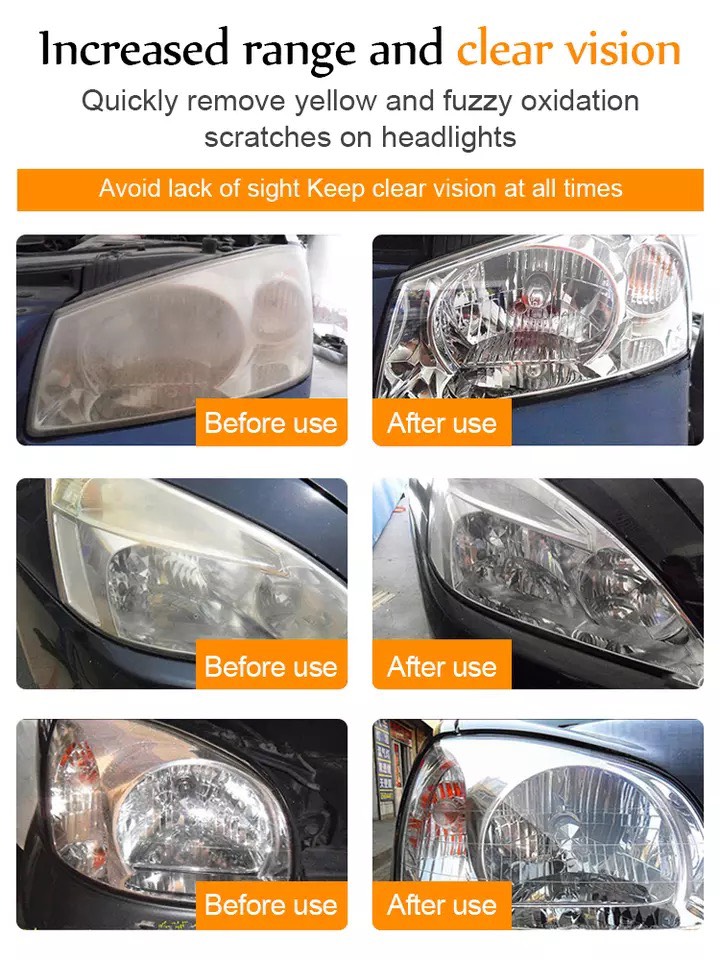 Bộ Dụng Cụ Và Dung Dịch Đánh Bóng Đèn Pha Ô Tô dung tích 600ml, phục hồi đèn pha, vệ sinh đèn pha, tẩy ố làm sạch đèn pha ô tô xe máy - Ảnh 6