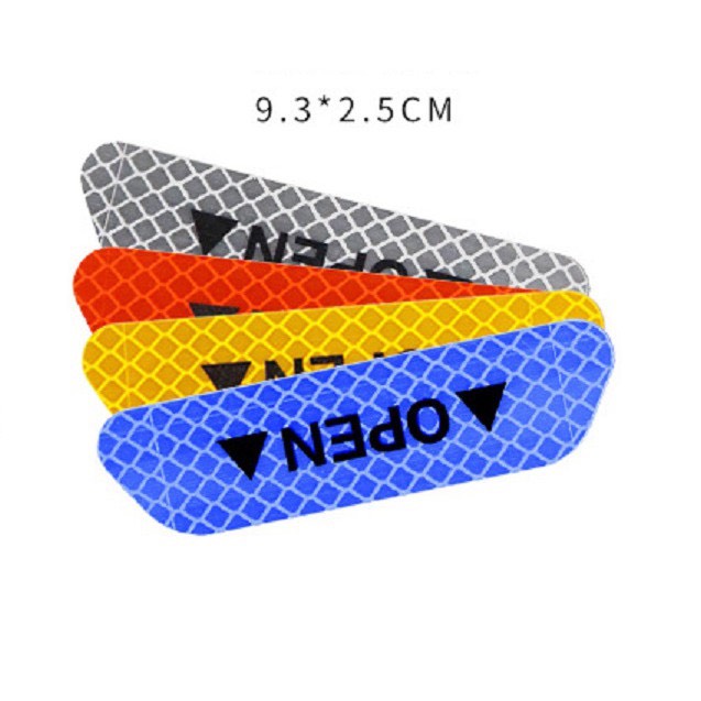 Bộ 4 Miếng Dán Phản Quang OPEN Cảnh Báo An Toàn Chống Trầy Cho Cửa Xe Hơi - Nhiều Màu Cho Bạn Lựa Chọn - Ảnh 5