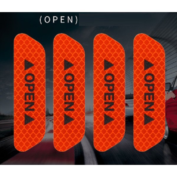 Bộ 4 Miếng Dán Phản Quang OPEN Cảnh Báo An Toàn Chống Trầy Cho Cửa Xe Hơi - Nhiều Màu Cho Bạn Lựa Chọn - Ảnh 6