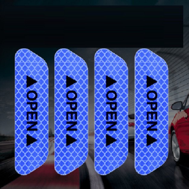 Bộ 4 Miếng Dán Phản Quang OPEN Cảnh Báo An Toàn Chống Trầy Cho Cửa Xe Hơi - Nhiều Màu Cho Bạn Lựa Chọn - Ảnh 4