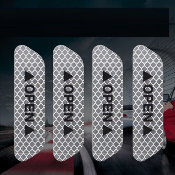 Bộ 4 Miếng Dán Phản Quang OPEN Cảnh Báo An Toàn Chống Trầy Cho Cửa Xe Hơi - Nhiều Màu Cho Bạn Lựa Chọn - Ảnh 3