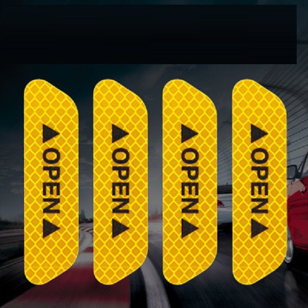 Bộ 4 Miếng Dán Phản Quang OPEN Cảnh Báo An Toàn Chống Trầy Cho Cửa Xe Hơi - Nhiều Màu Cho Bạn Lựa Chọn - Ảnh 2