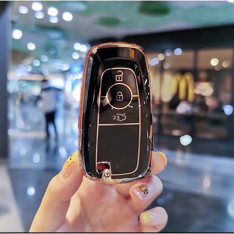 Móc khóa kèm ốp bảo vệ chìa khóa xe Ford Everest, Ranger XLS, Ecosport, Ranger Wildtrak nhựa TPU tráng gương sáng bóng - Ảnh 7