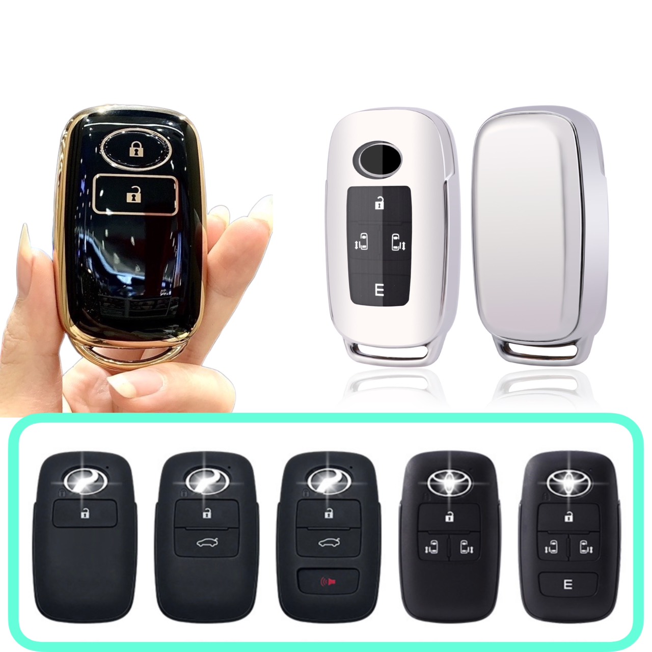 Móc khóa kèm bao ốp bảo vệ chìa khóa xe Toyota Raize, Veloz Cross, Veloz 2021, Avanza 2022 nhựa dẻo TPU tráng gương - Ảnh 10
