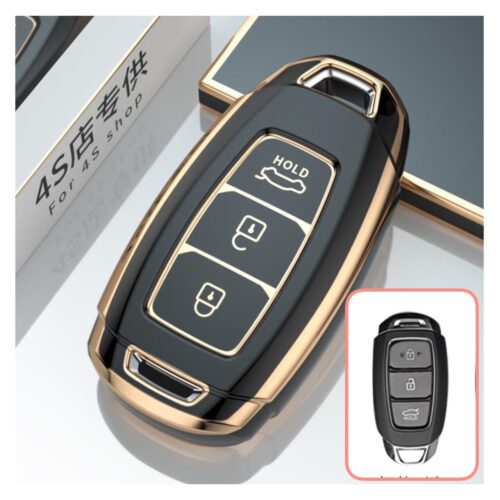 Móc khóa kèm ốp bảo vệ chìa khóa xe Hyundai Accent 2019, Accent 2021, Tucson, i10, Creta 2022,Elantra 2022