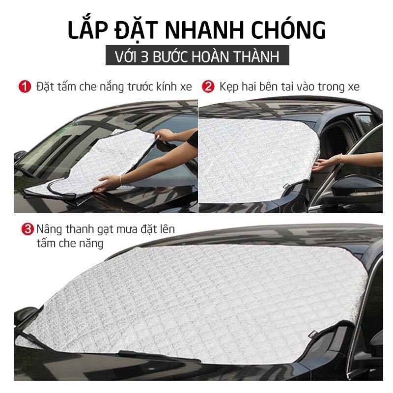 Tấm Chắn Nắng Kính Lái Ô Tô 3 Lớp Phản Quang Cách Nhiệt , Tấm Chắn Nắng Kính Hông - Ảnh 8