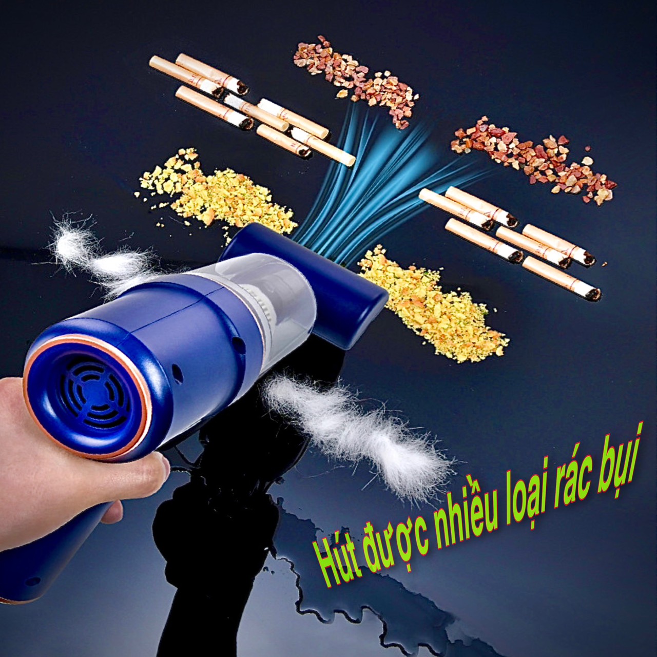 Máy hút thổi bụi đa năng cầm tay không dây sạc pin công suất 120w lực hút 8000Pa - Máy hút bụi mini dùng trên xe ô tô, Văn Phòng - Ảnh 10