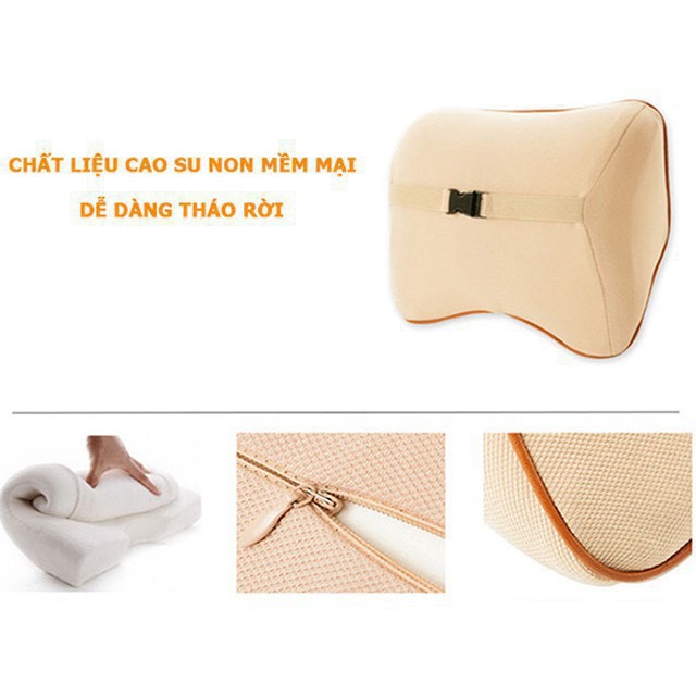 Gối tựa đầu, gối tựa cổ và tựa lưng cao su non dùng cho ô tô, ghế văn phòng cao cấp Kích Thước Lớn - Ảnh 13