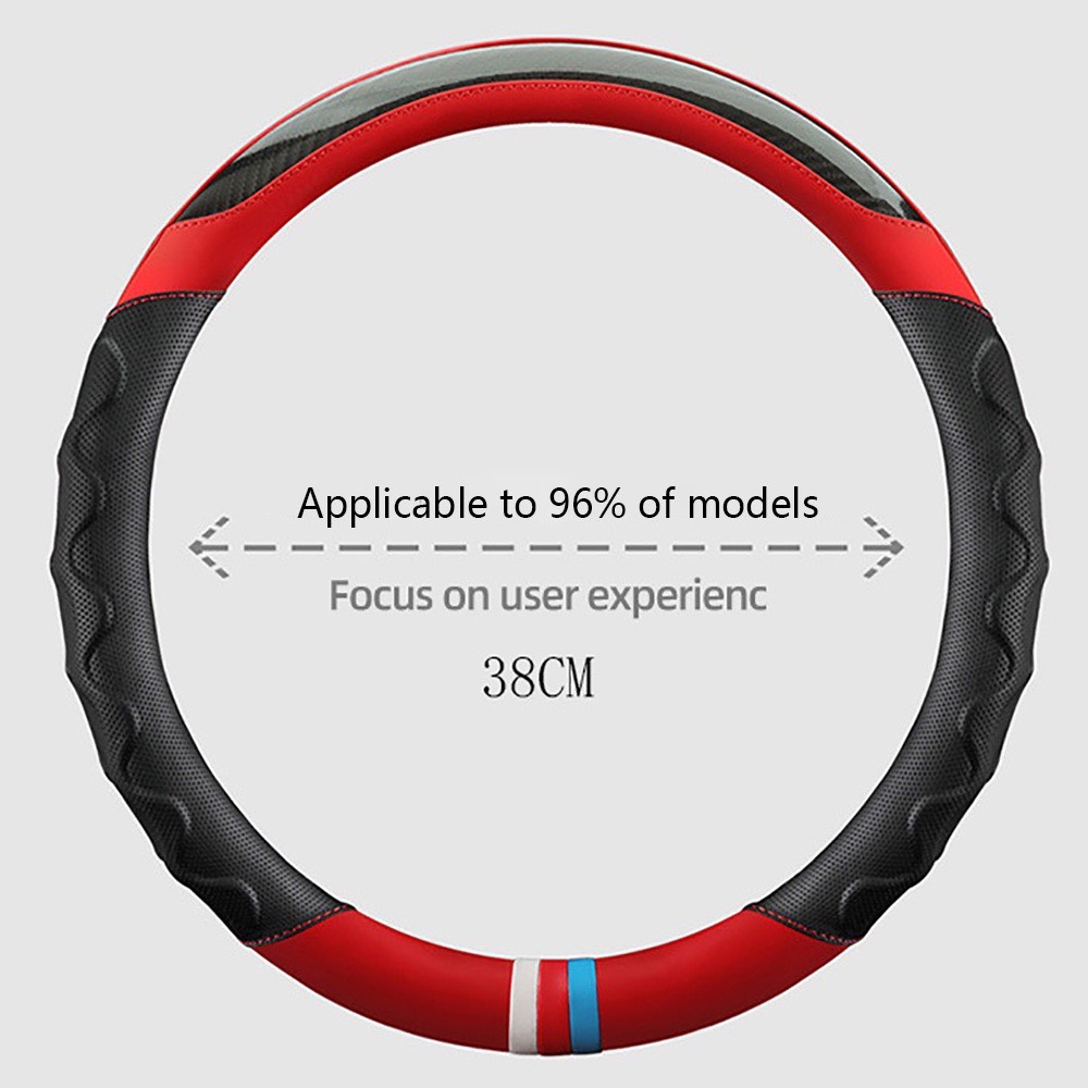 Bọc vo lang ô tô thể thao - da vân carbon phối da nhiều màu phù hợp với size 38cm Dùng cho xe 4 chỗ - 7 chỗ , Bán Tải - Ảnh 4