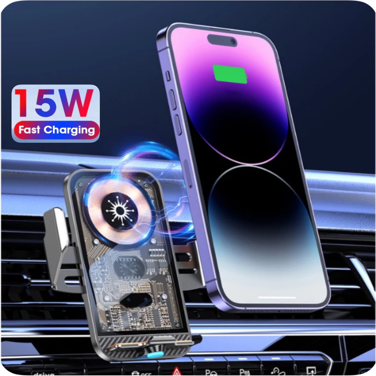 Giá Đỡ Điện Thoại Kiêm Sạc Nhanh Không Dây C11, 15w Xoay 360 Độ Cảm Biến Hồng Ngoại Tự Động Cho Xe Hơi Cao Cấp – TP117 - Ảnh 8