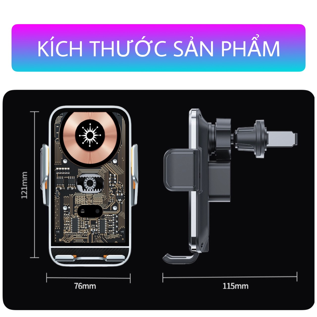 Giá Đỡ Điện Thoại Kiêm Sạc Nhanh Không Dây C11, 15w Xoay 360 Độ Cảm Biến Hồng Ngoại Tự Động Cho Xe Hơi Cao Cấp – TP117 - Ảnh 5