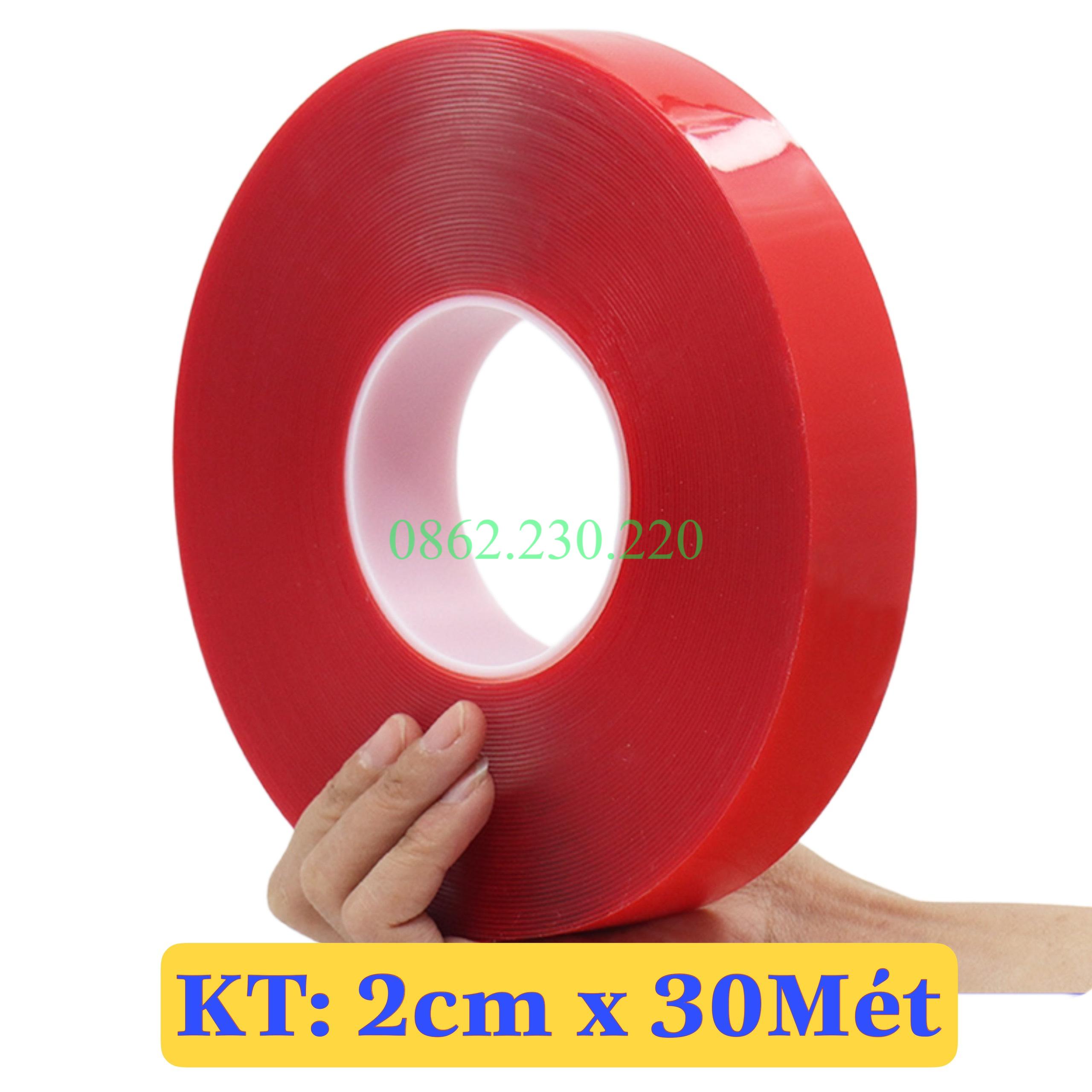 Băng keo 2 mặt, siêu dính, trong suốt dán tường, vật dụng trong nhà, phụ kiện ô tô khác. Kích thước 1cm, 2cm , 3cm x 30m - Ảnh 4