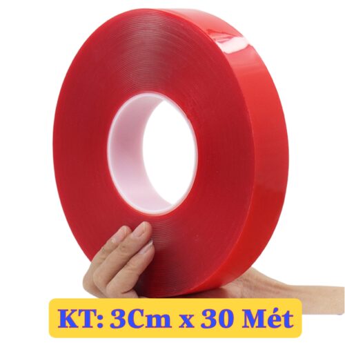 Băng keo 2 mặt, siêu dính, trong suốt dán tường, vật dụng trong nhà, phụ kiện ô tô khác. Kích thước 1cm, 2cm , 3cm x 30m