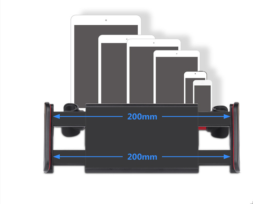Giá đỡ IPAD trên ô tô, treo ghế sau, máy tính bảng. Giá kẹp điện thoại xe hơi. Chất liệu Hợp Kim + Nhựa ABS Nhẹ + Bền - Ảnh 3