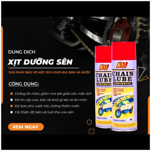 Mỡ bò nước dạng phun 3T bôi trơn dưỡng sên xích chống mài mòn và ma sát dung tích 500ml