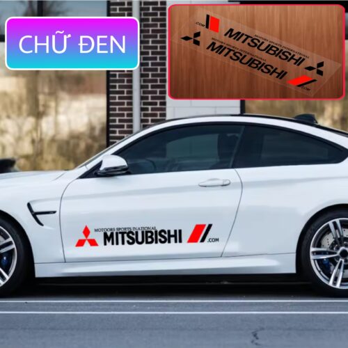 Combo 2 Tấm Decal Dán Hông Trang Trí Ô Tô Logo HONDA-MAZDA-HUYNDAI-KIA-FORD-MISHUBISHI-NISSAN. KT: 9.5cm x 75cm