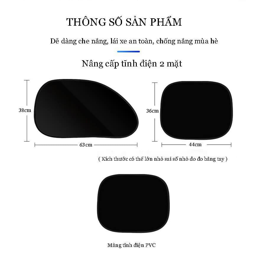 Tấm che nắng cao su non cửa bên ô tô, xe hơi - Tự hút không cần đế hít. Tấm chắn nắng cho ô tô - Ảnh 4