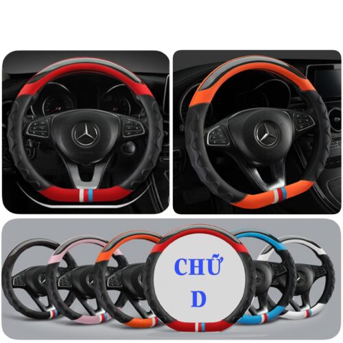Bọc vô lăng Da D cut, Bọc Thể Thao Da TPU Cao Cấp, Bọc tay lái D cut CacBon, Dùng cho xe , XL7, Ertiga.. SIZE 38cm