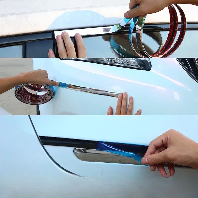 (Tặng kèm chai dung môi) Nẹp viền mạ crom cho ô tô dài 15m. Kích thước 1cm - 1.5cm - 2cm - 2.5cm - 3cm - Ảnh 10